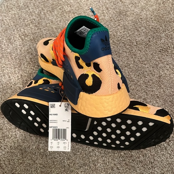 Adidas NMD Hu Pharrell Animal Print Leopard Pulse Amber Men’s Size 10.5 - Picture 2 of 4